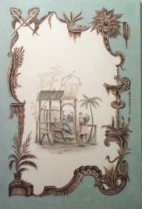 Louis xv oil celadon chinoiserie genre scenes 1