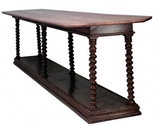 French provincial walnut refectory table 1