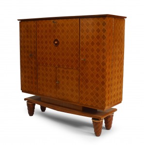 French walnut satinwood bar cabinet 1