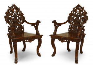 Rustic black forest carved walnut 1