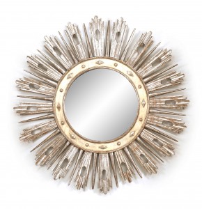 Italian neoclassic silvered sunburst mirror 1