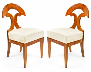 Austrian biedermeier walnut side chairs