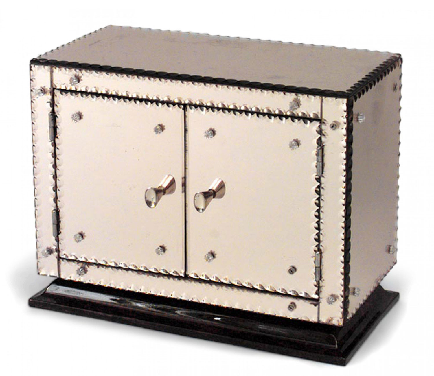 French mid century mirrored miniature cabinet 1