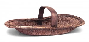 Japanese woven wicker magazine holder