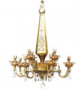 French mid century obelisk chandelier