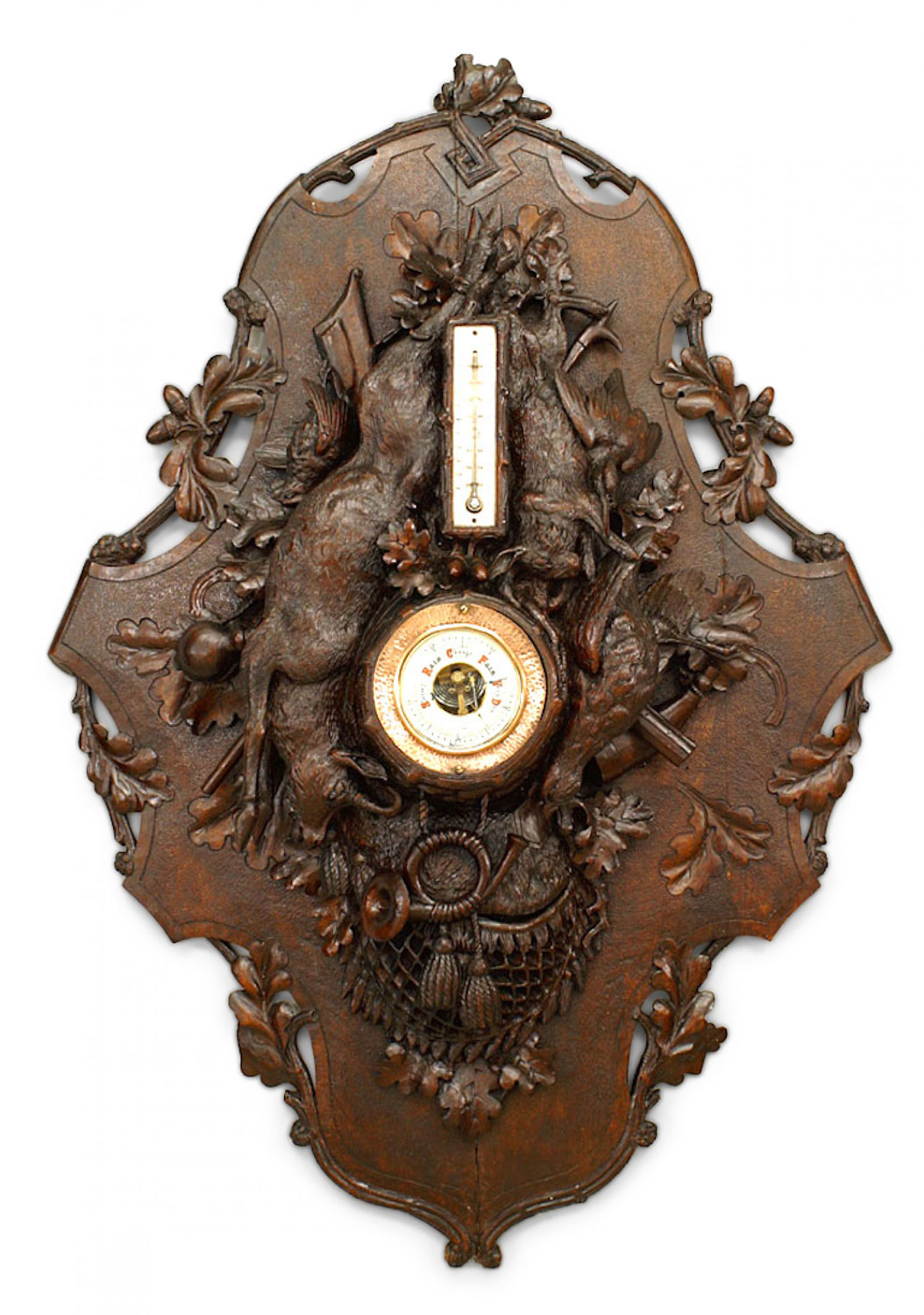 Rustic black forest walnut barometer 1