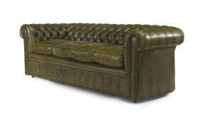 English victorian green leather sofas