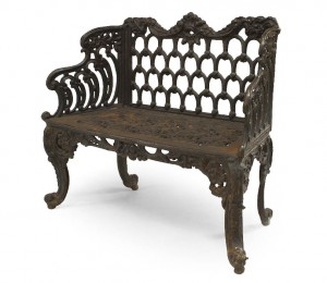 English victorian cast iron loveseat 1