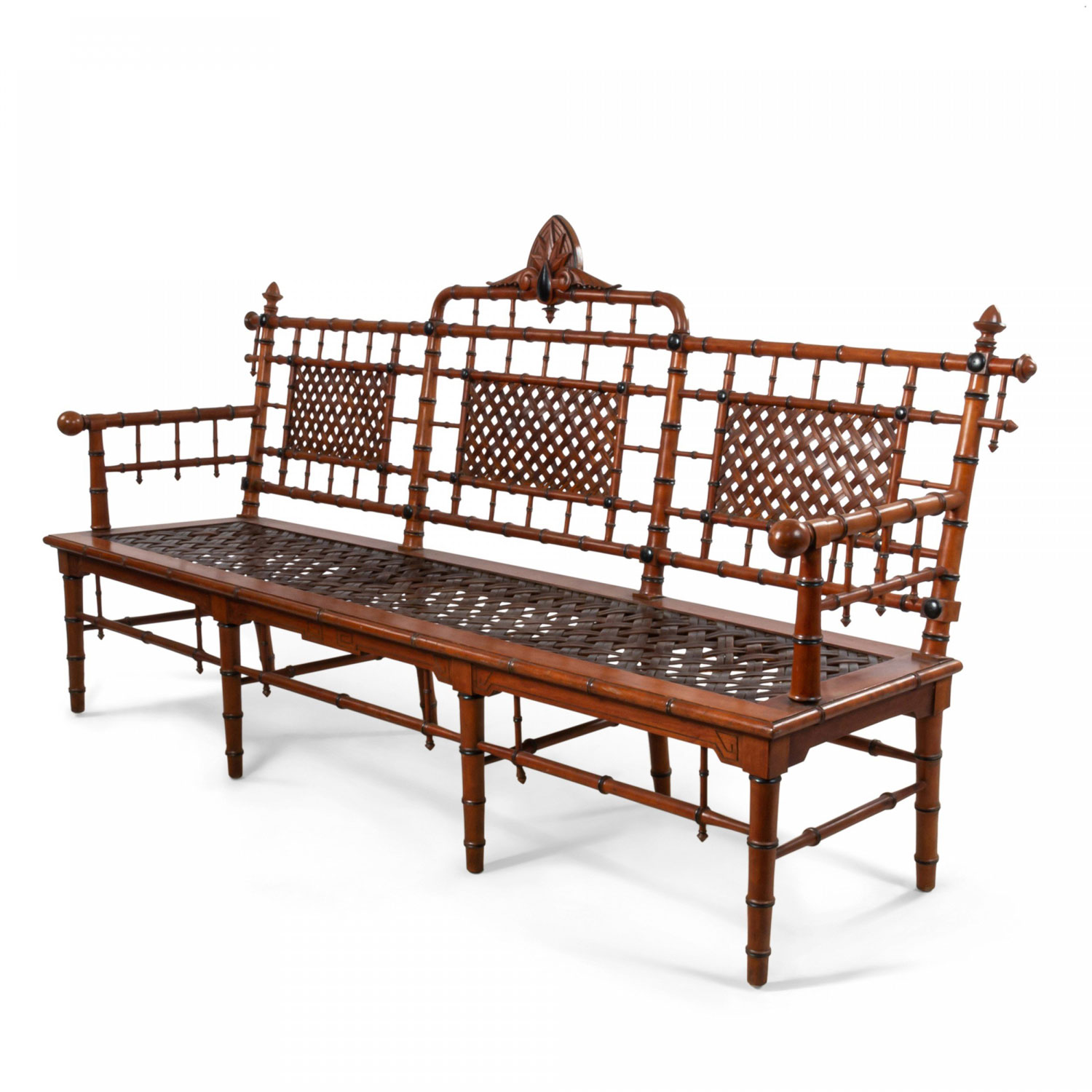 American victorian mahogany settee