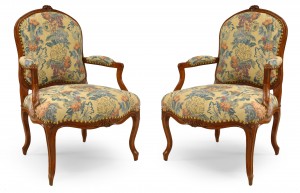 French provincial floral arm chairs