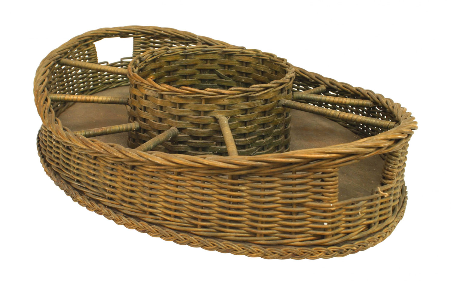 American victorian wicker sectional tray