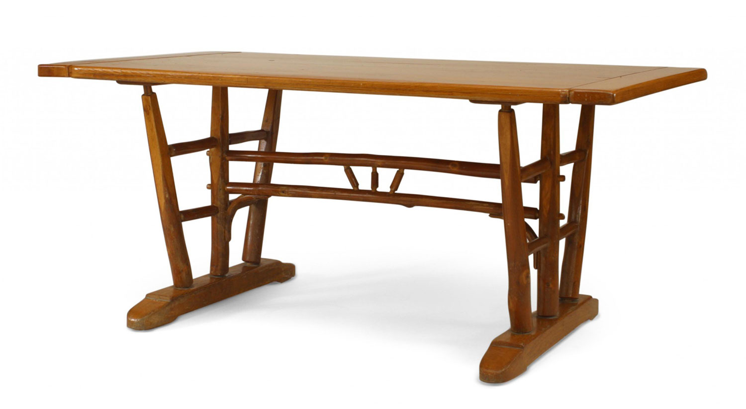 Rustic old hickory dining table 4