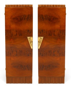 Pair french art deco mahogany pedestals