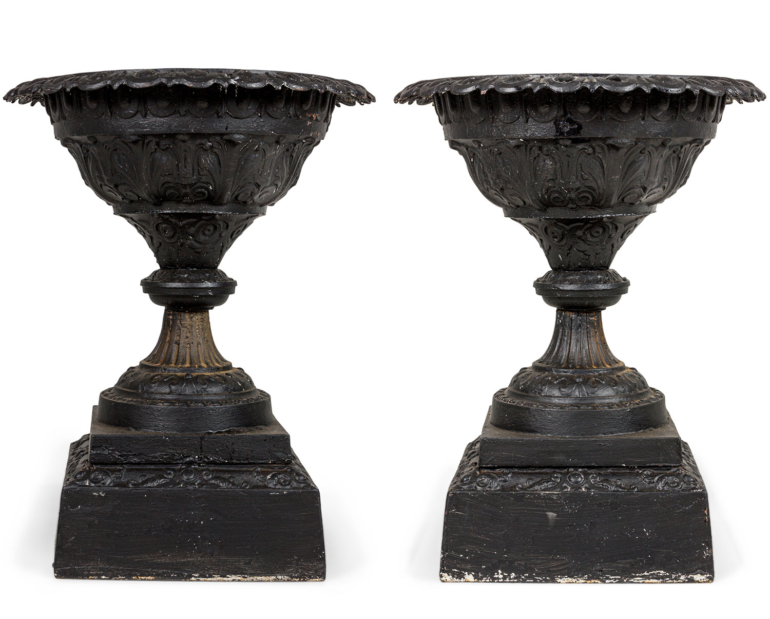Victorian cast iron outdoor urns 1
