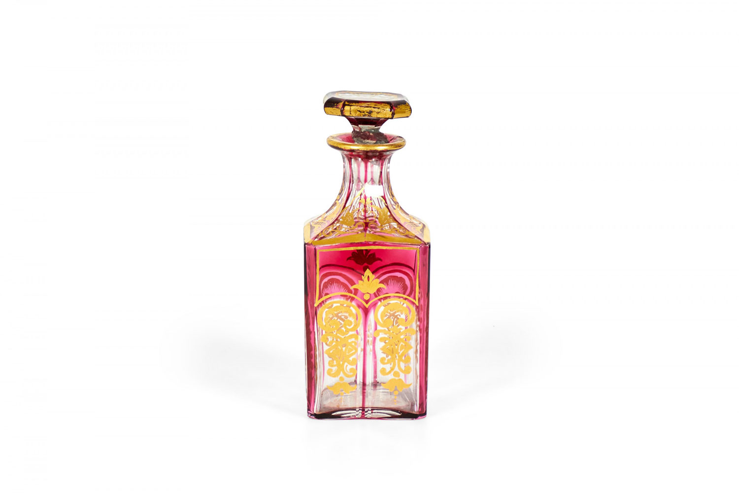 French victorian red crystal perfume bottle