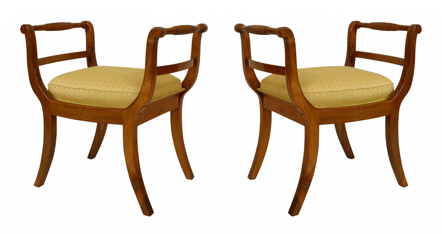 South german biedermeier walnut bench 1