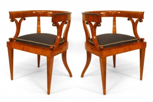 Austrian biedermeier veneer arm chairs 1