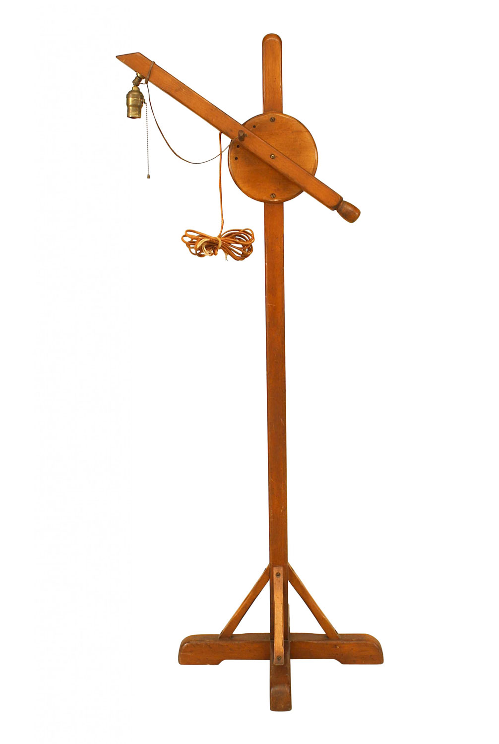 Rustic old hickory pine floor lamp