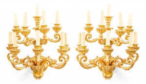 Italian neoclassic gilt wall sconces