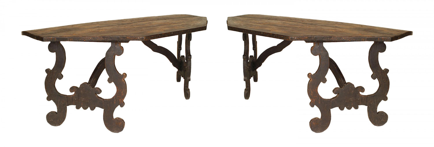 Italian renaissance oak console table