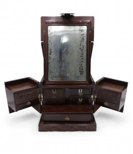 Korean rosewood jewelry box with mirror