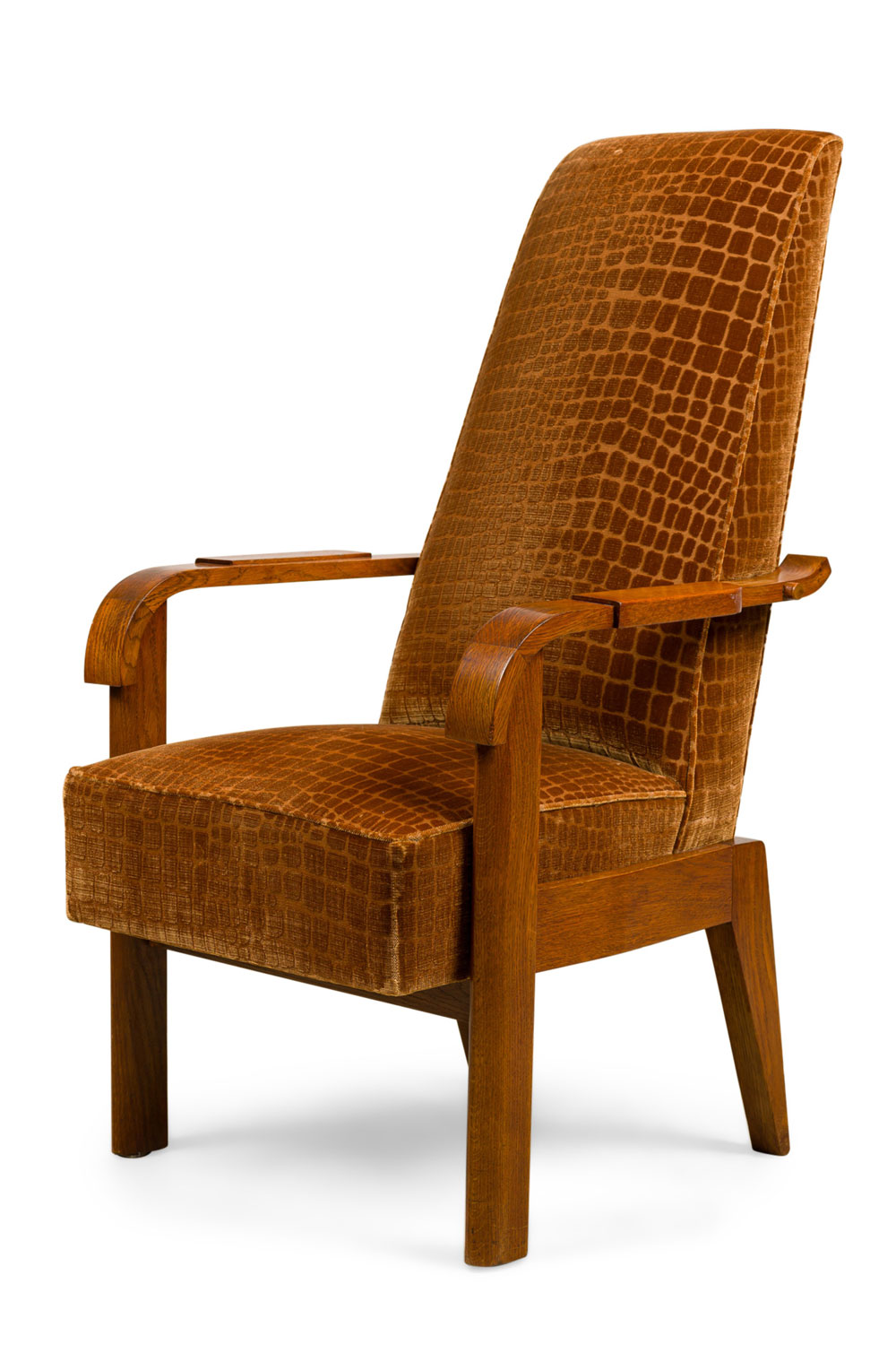 French oak red leather arm chair