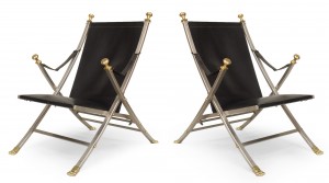 French art moderne steel arm chairs