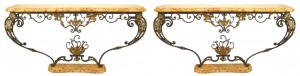 French victorian iron floral console table 1