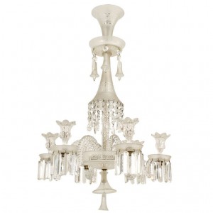 French baccarat greek key motif crystal chandelier