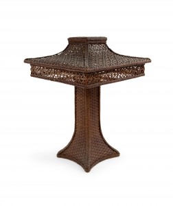 American victorian heywood wakefield wicker table lamp