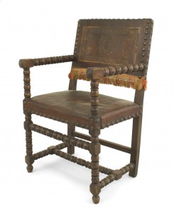 Italian renaissance walnut arm chair 7