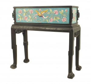 French victorian ebonized floral fernery