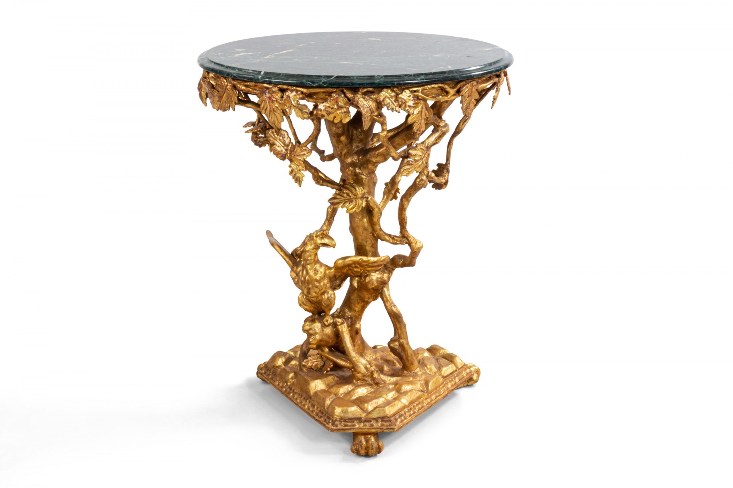 Italian rococo gilt floral end table 1