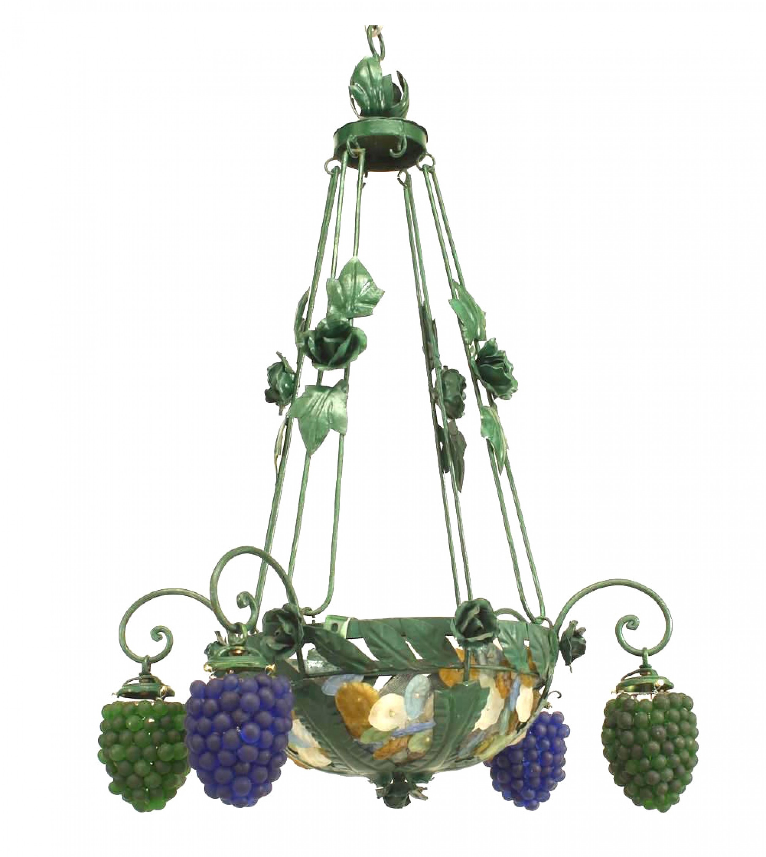 Italian venetian murano grape and flower chandelier 1