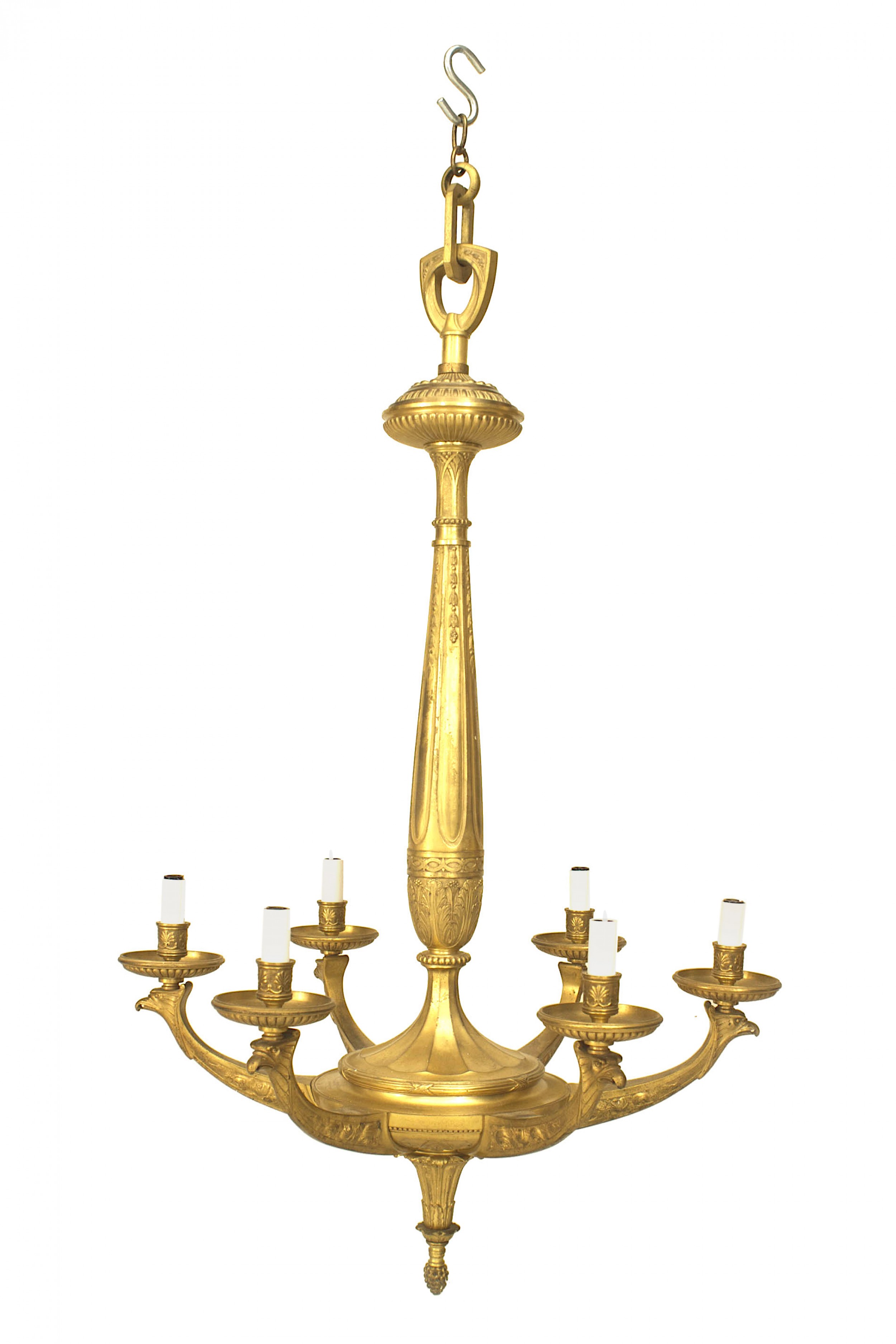 French empire style bronze dore eagle chandelier