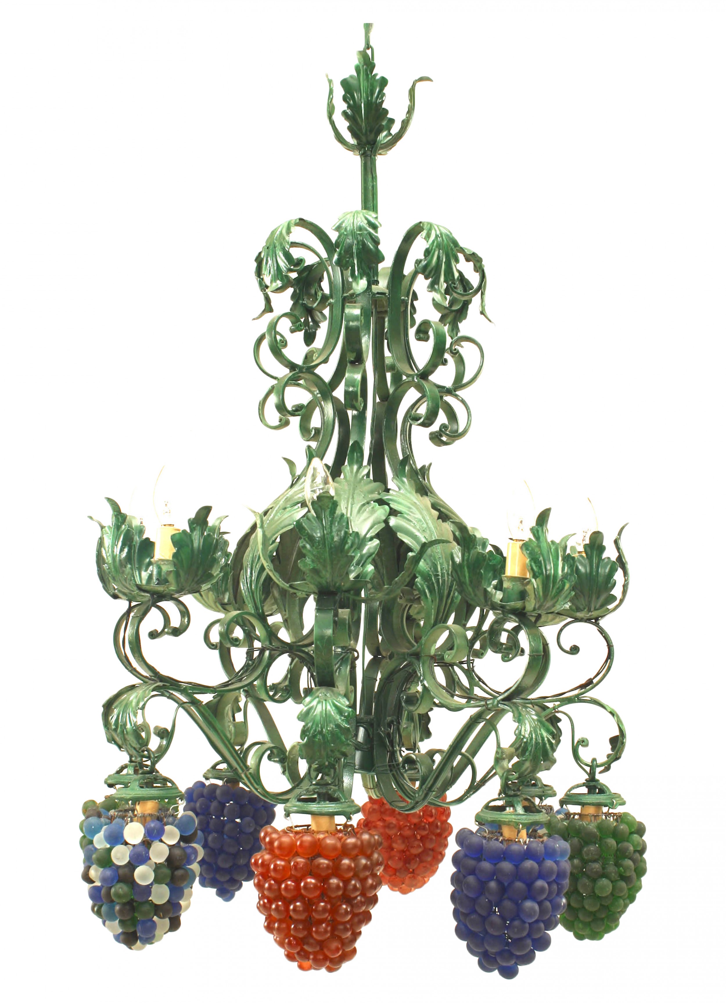 Italian venetian murano grape and flower chandelier 2