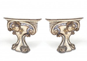 Italian painted limewood console