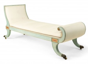 Italian neo classic blue painted recamier