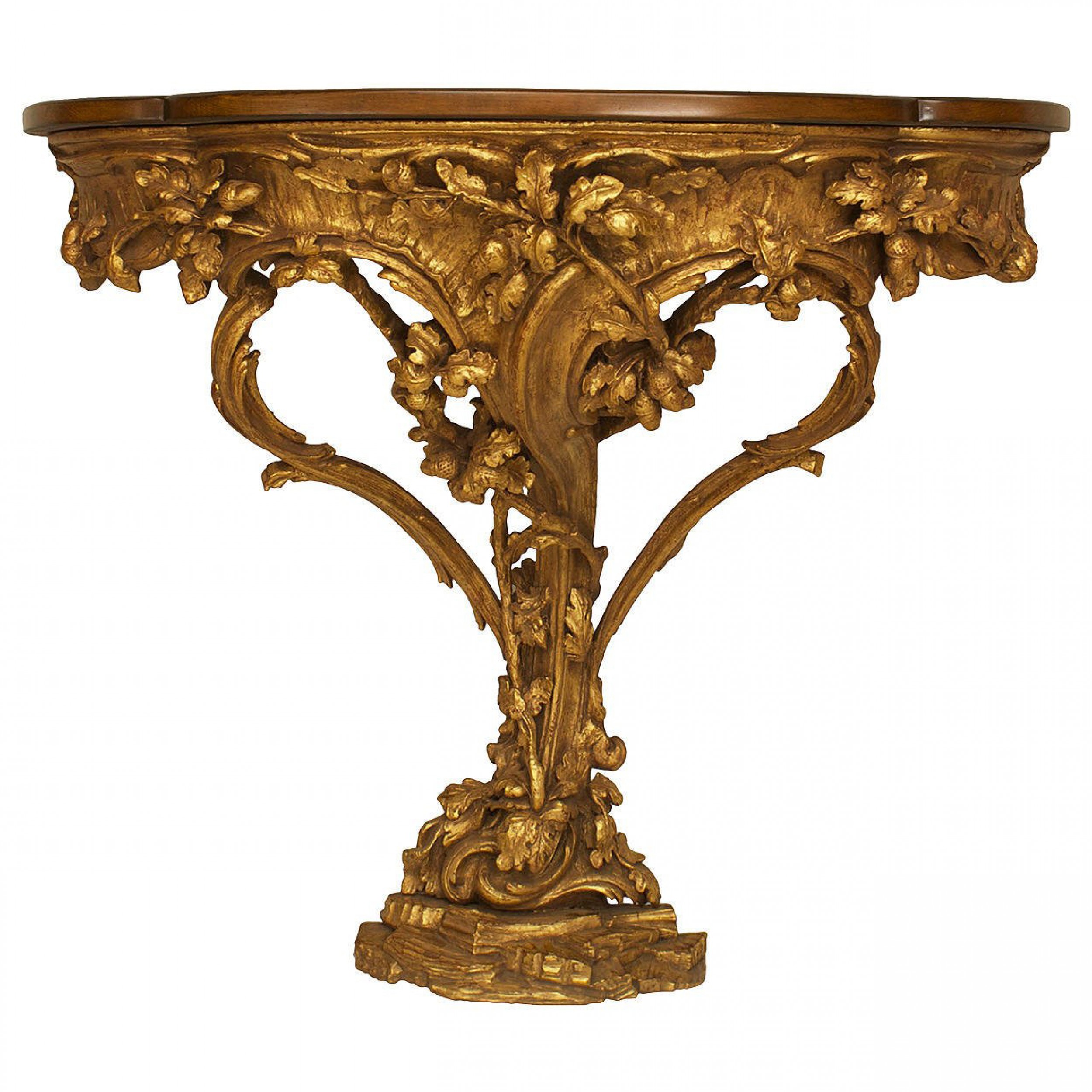 Italian rococo gilt wood console table