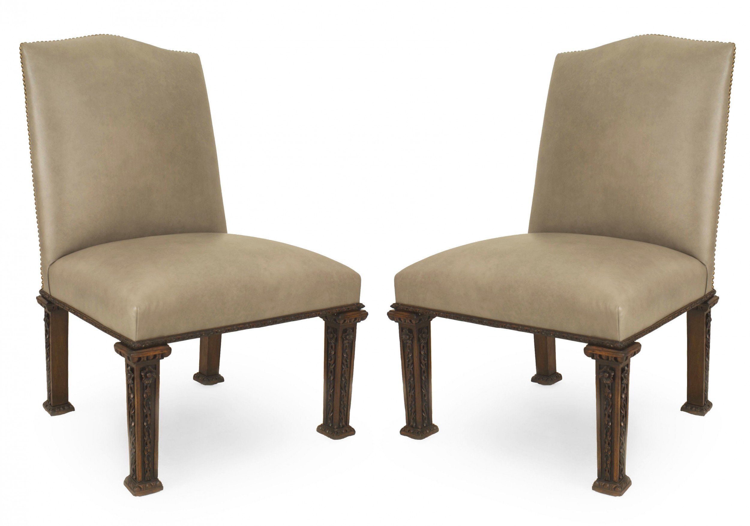 English georgian leather side chairs 1