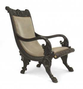Anglo indian ebony arm chair
