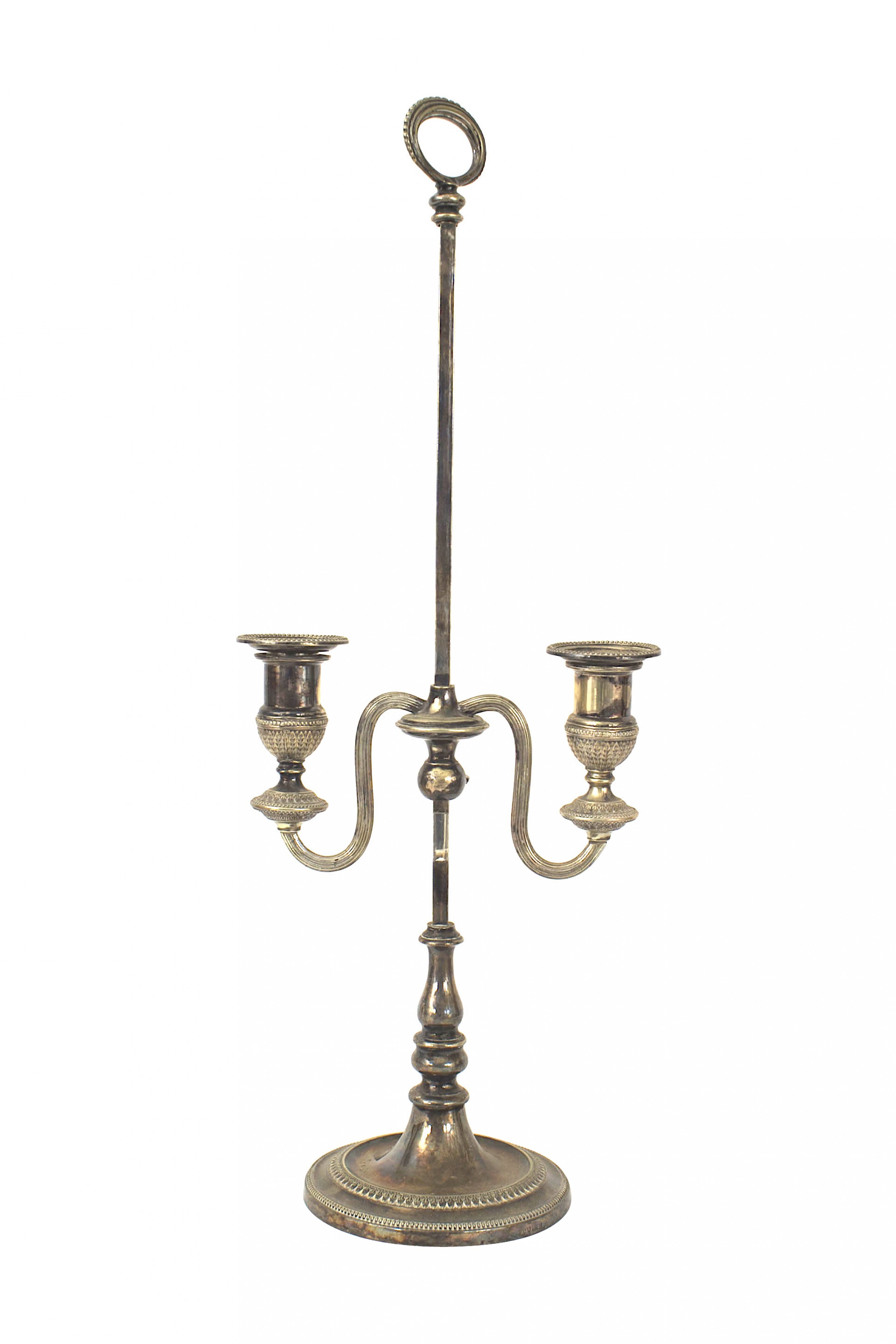 English victorian silver plate candleholder