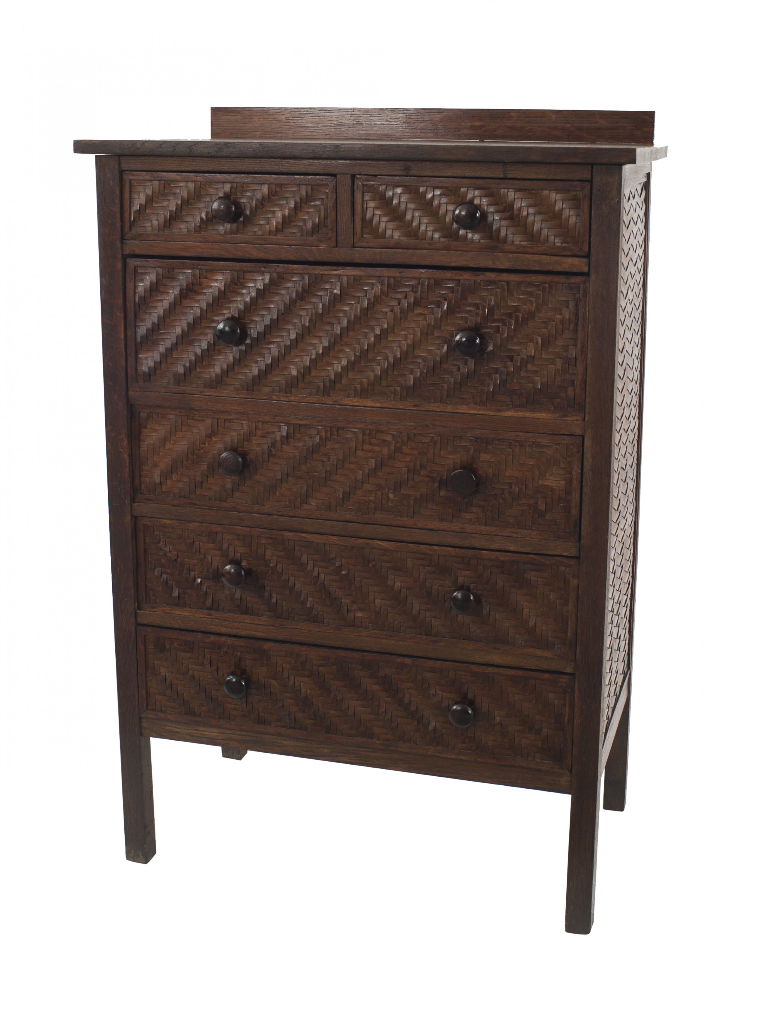 American rustic mission dark oak chest