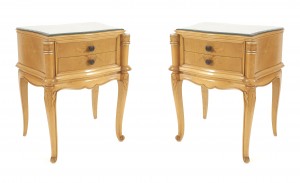 French mid century maple end tables 1