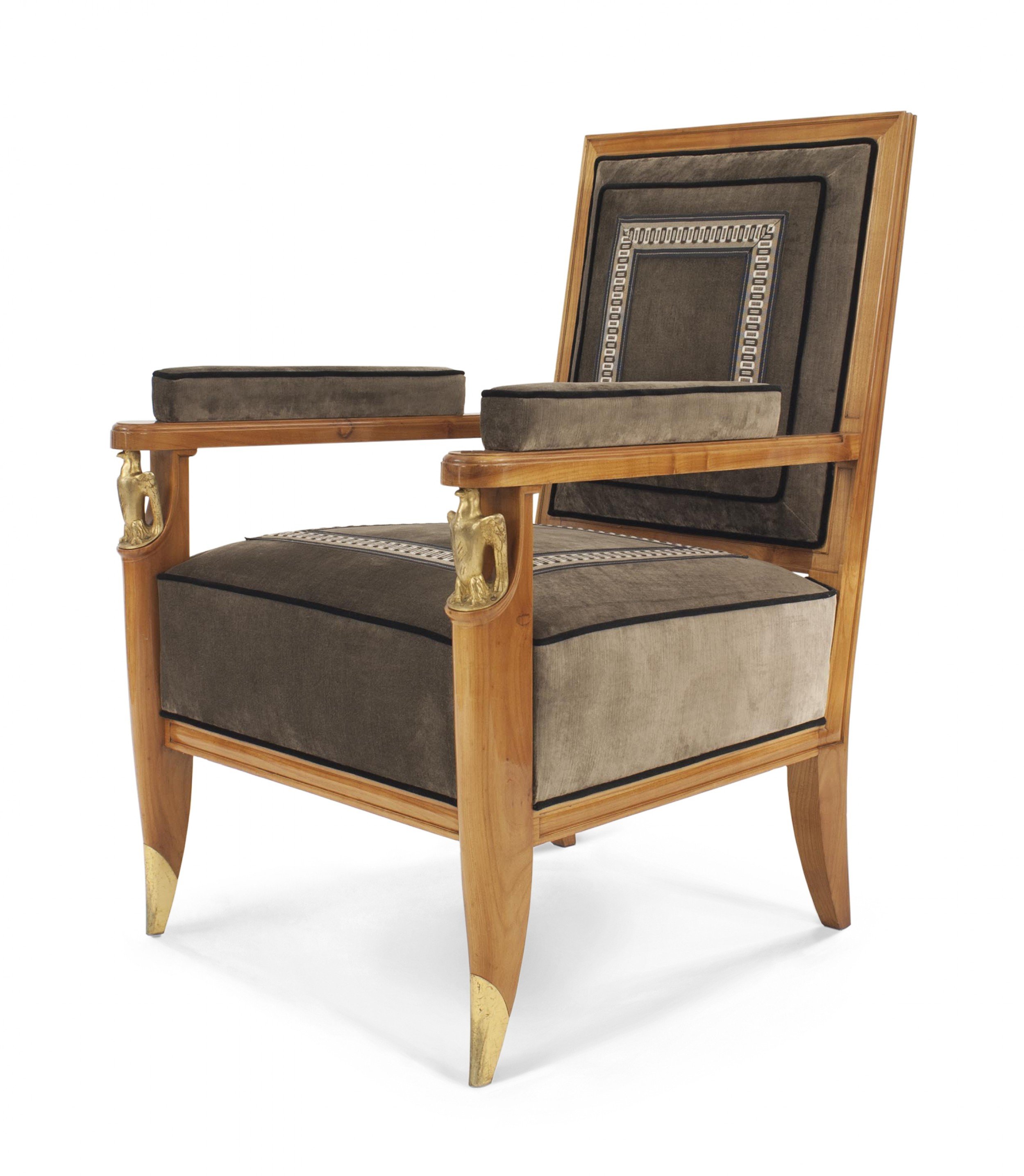 French mid century mahogany arm chair