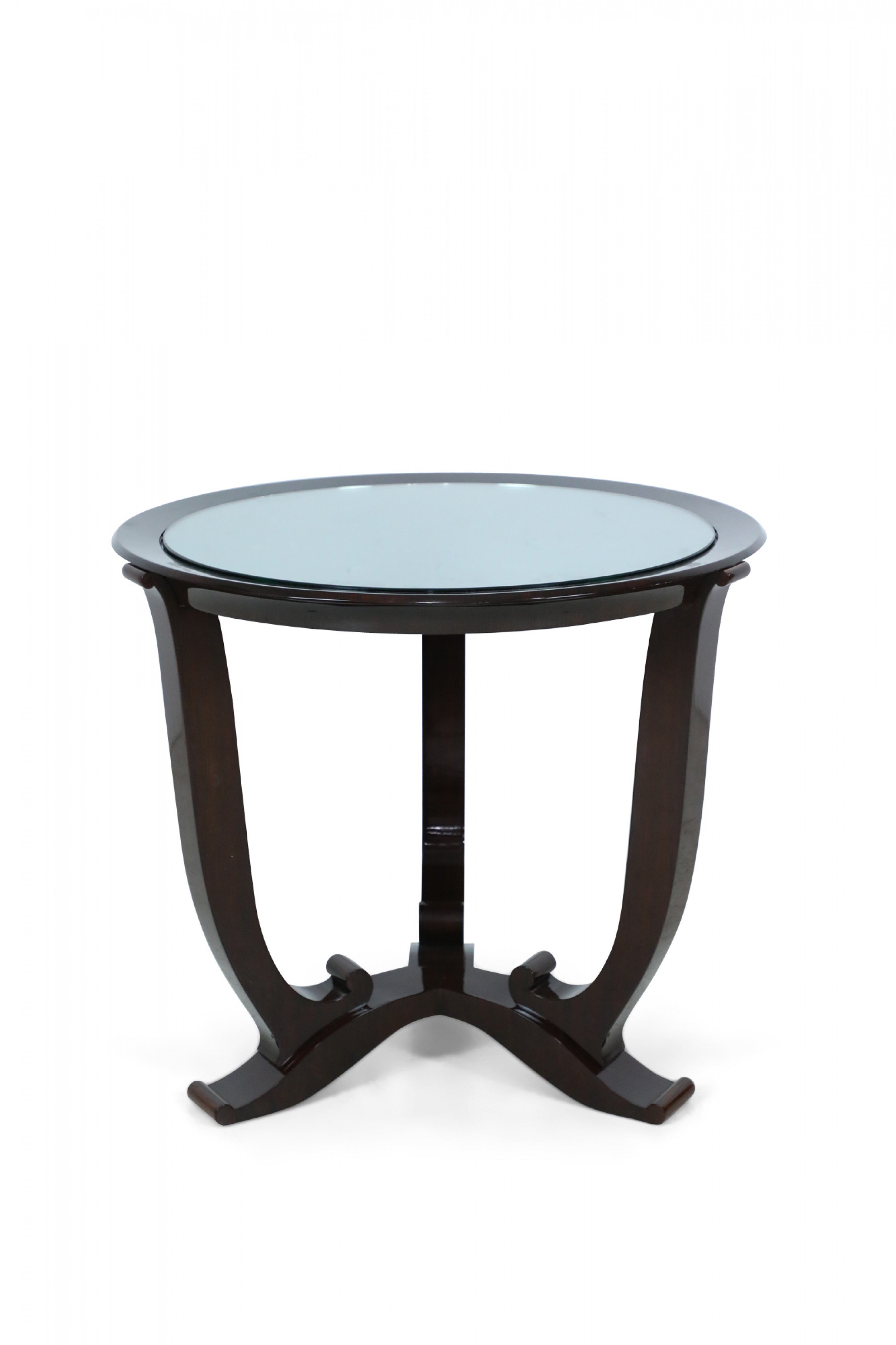 French mid century rosewood end tables 1