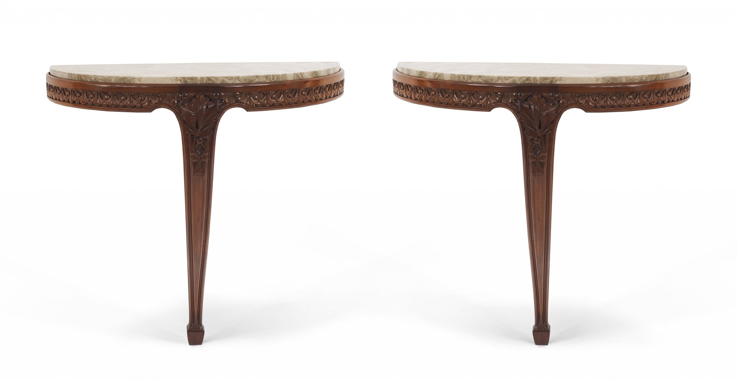 French art nouveau mahogany console table
