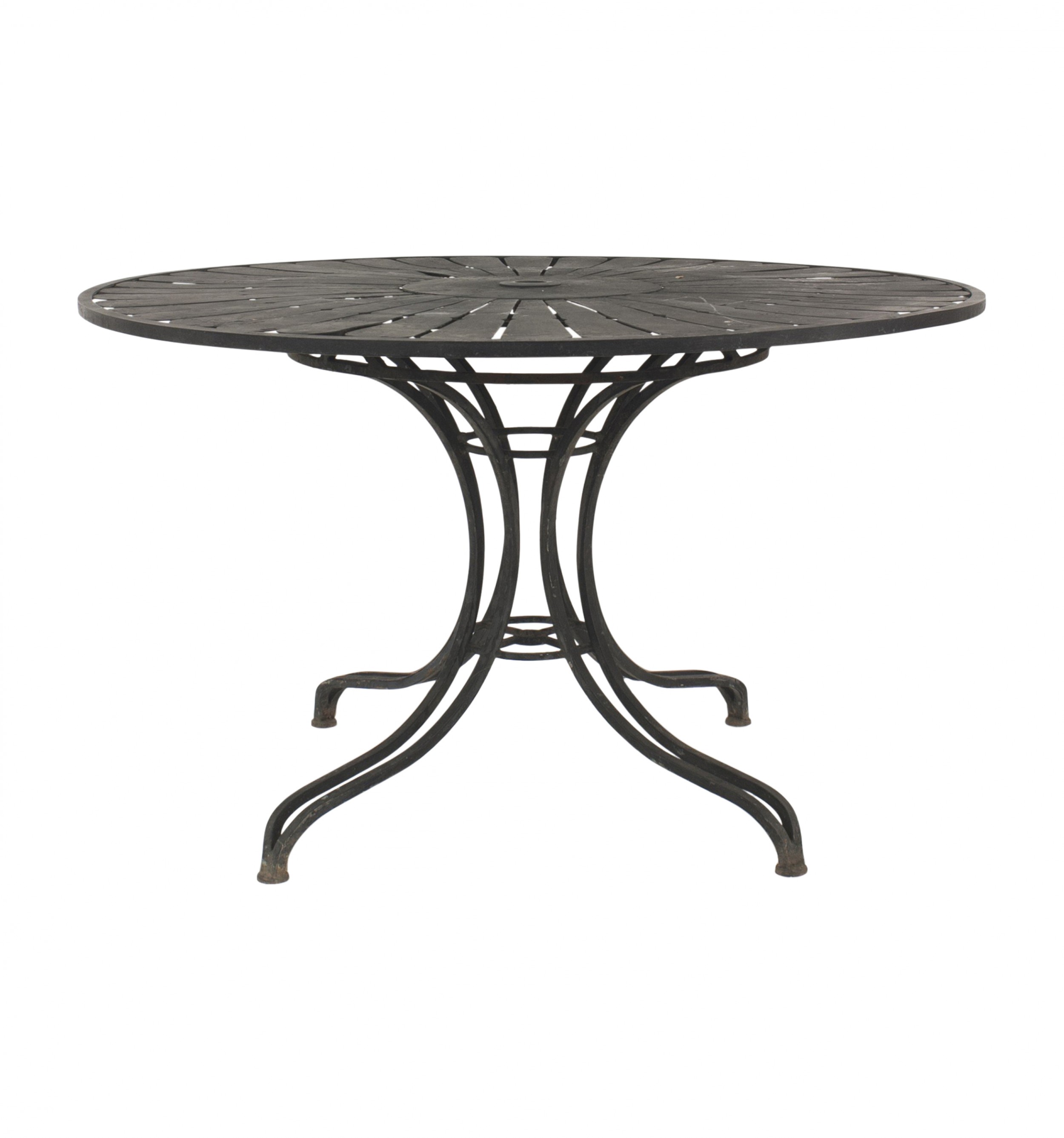 American black enameled iron round dining table 1