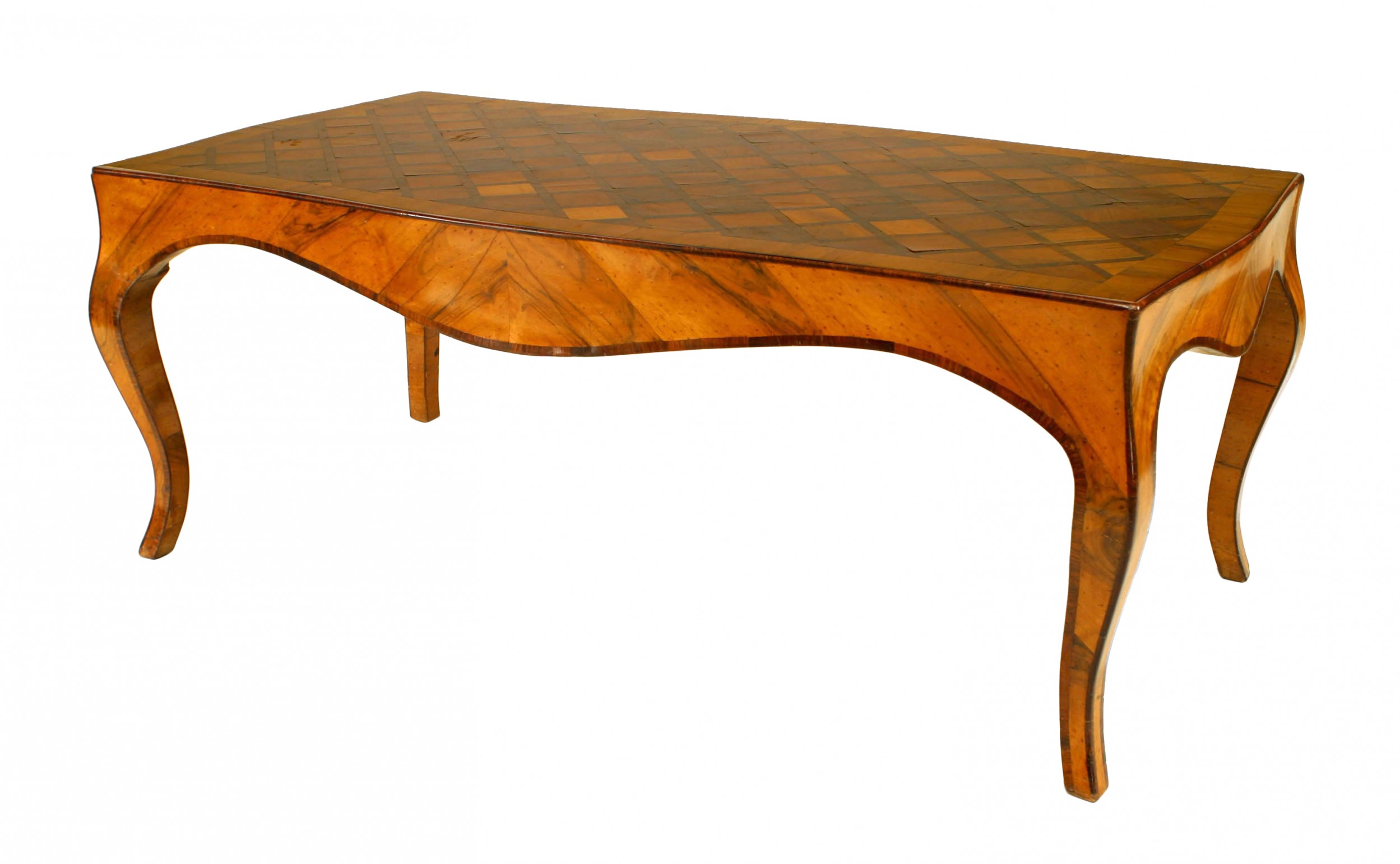French louis xv walnut and fruitwood coffee table