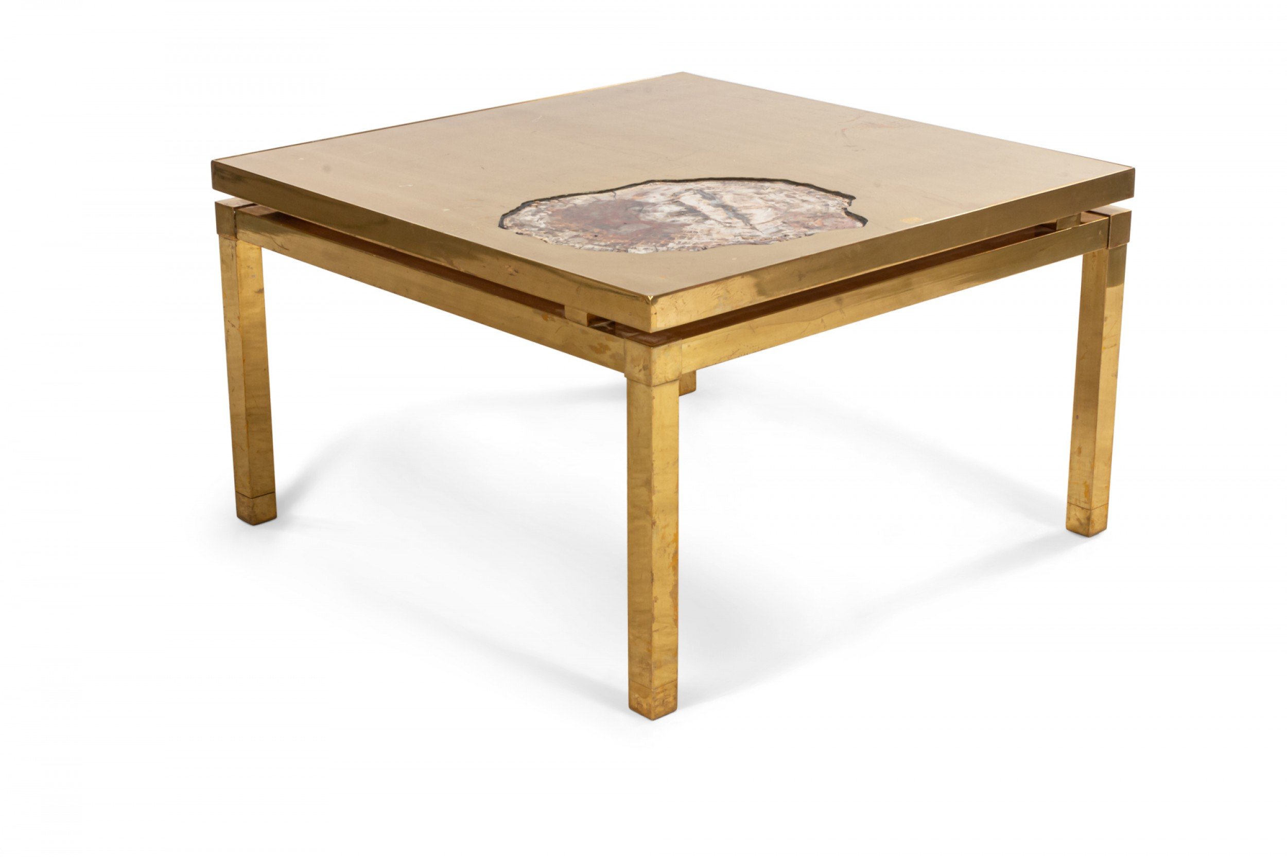 French mid century brass coffee table 1